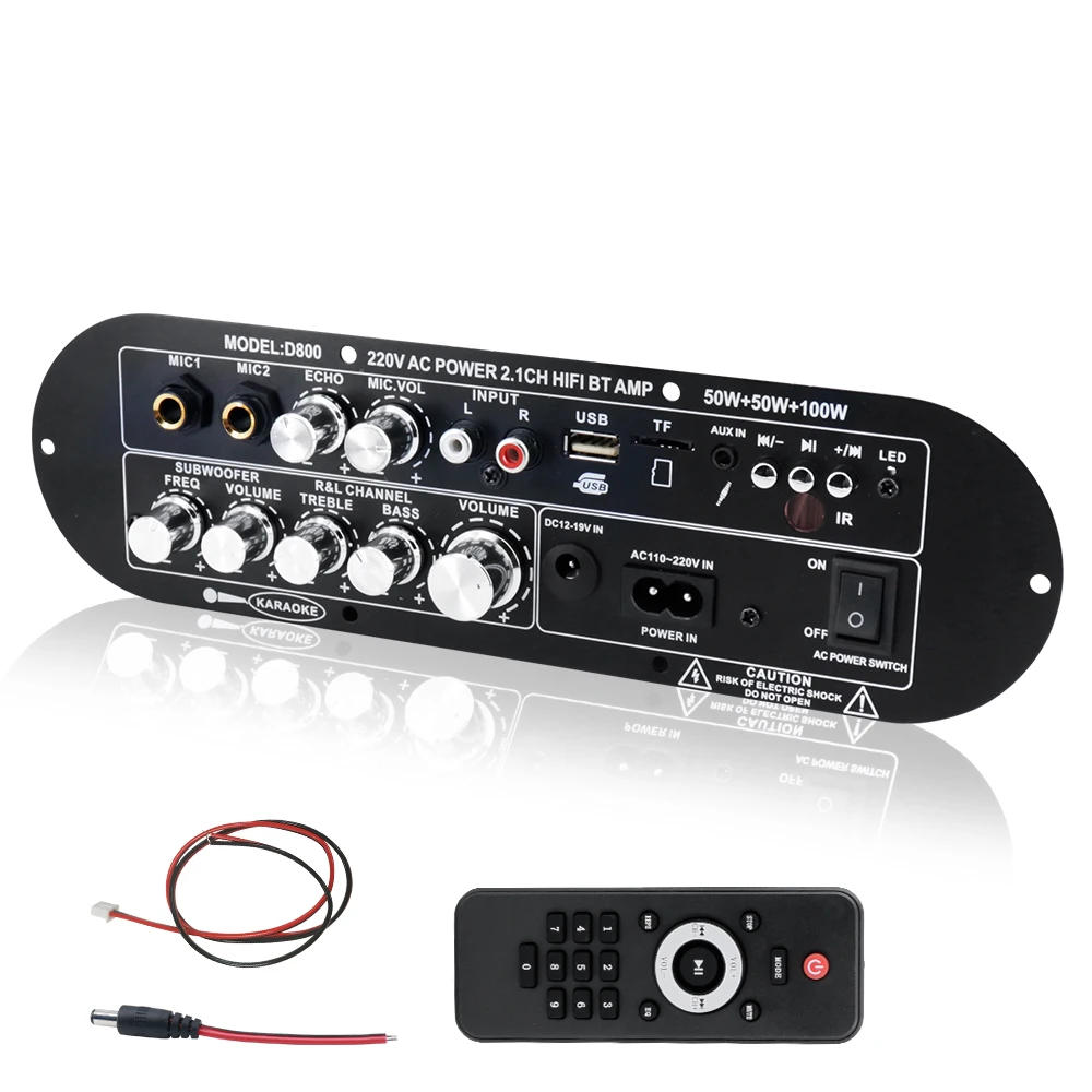 Bluetooth 5.0 Digital Amplifier Board 2.1 Channel 50W*2 100W Large Power Output for Home Sound Systems Adjustable Bass Treble