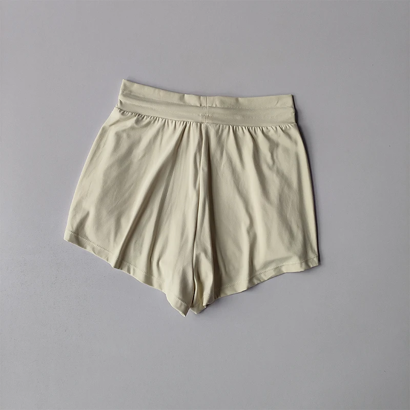 Short de sport taille haute à séchage rapide pour femme, short de yoga et de course, vêtements externes, faux deux pièces