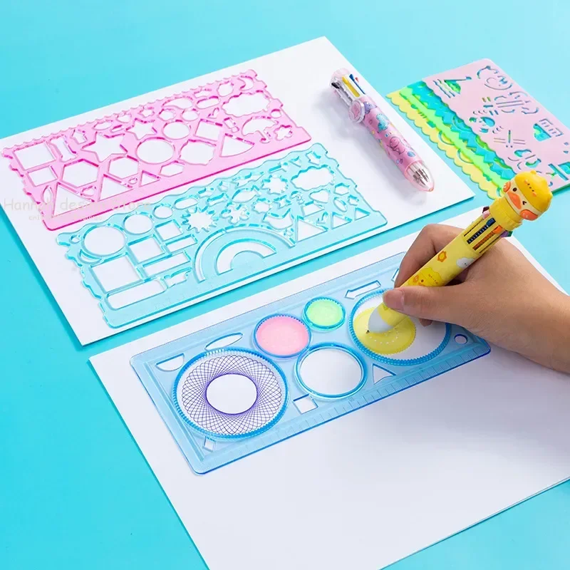 Drawing Stencils Set Funny Interlocking Gears Wheels Spirograph Painting Toys Arts Crafts Ideal Creativity Activity Accessories