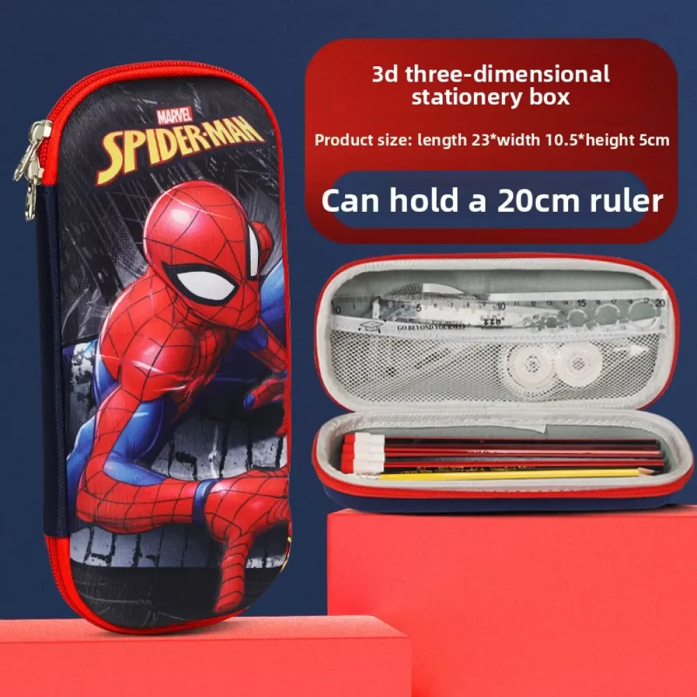 مقلمة ديزني سبايدر مان ثلاثية الأبعاد ستيريو مقلمة سبايدر مان سعة كبيرة صندوق رصاص ألعاب أطفال هدايا