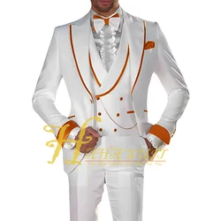 Men's Suits Slim Fit Custom Groom Groomsmen Full Set Banquet 3-Piece Suits