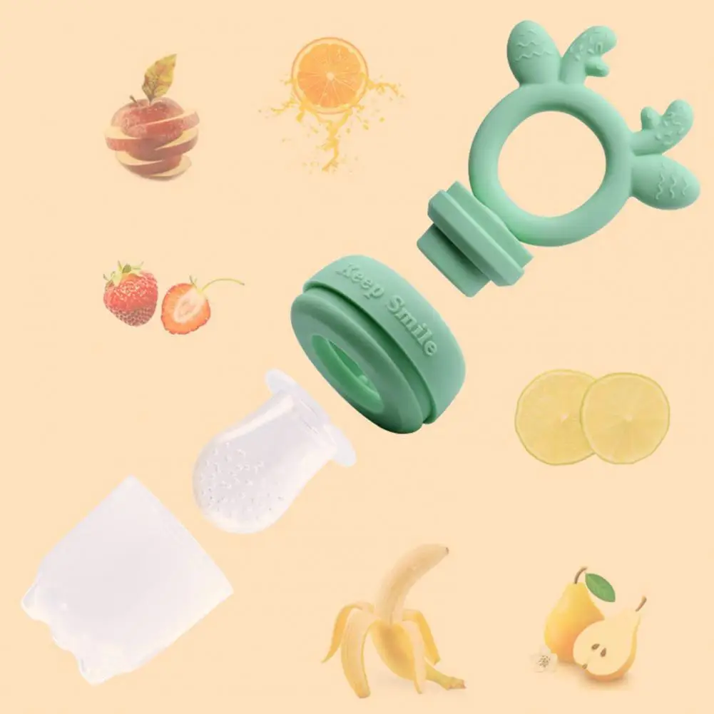 Food Grade Silicone 1 Set Lovely Baby Pacifiers Food Feeder Creative Feeding Pacifier with Cover for Picnic