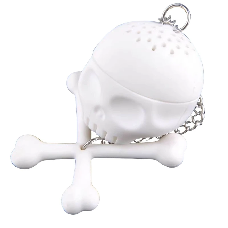 367A Bone Skull Shape Tea Filter Silicone Tea Infuser Loose Tea Leaf Strainer Steepers Spices Filter Tea Bag Teaware