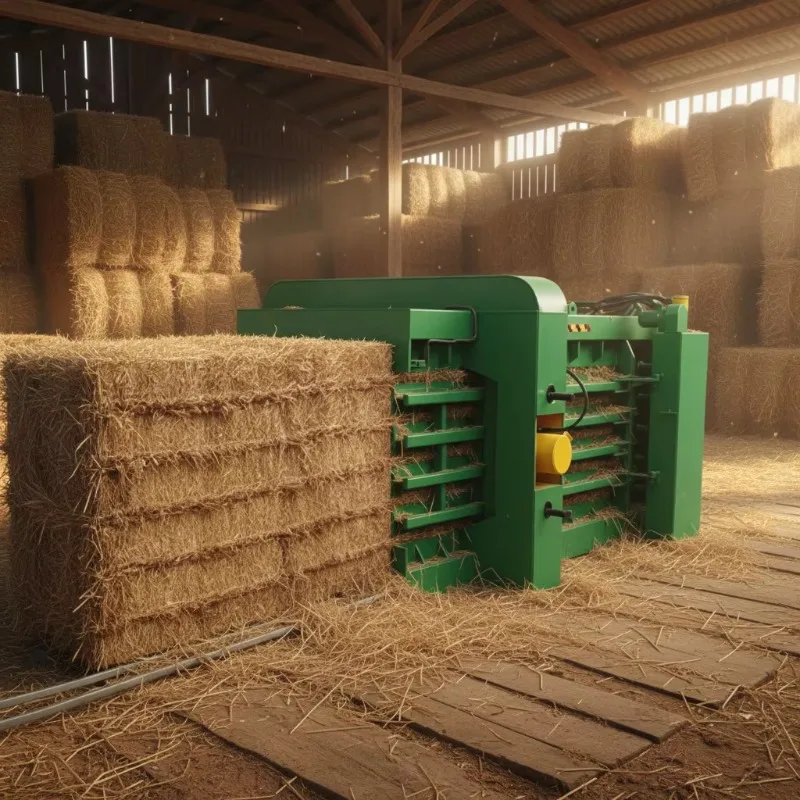 Customized 120T Press Baler Machine Wool Bale Cotton Baling Press Rice Husk Horizontal Hydraulic Baler Machinery