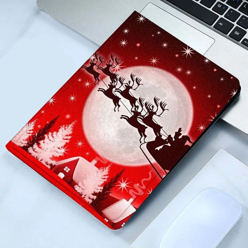 حافظة تابلت بنمط عيد الميلاد لهاتف سامسونج جالاكسي تاب S7 S8 S9 S10 FE Plus Lite 11 12.4 13.1 بوصة