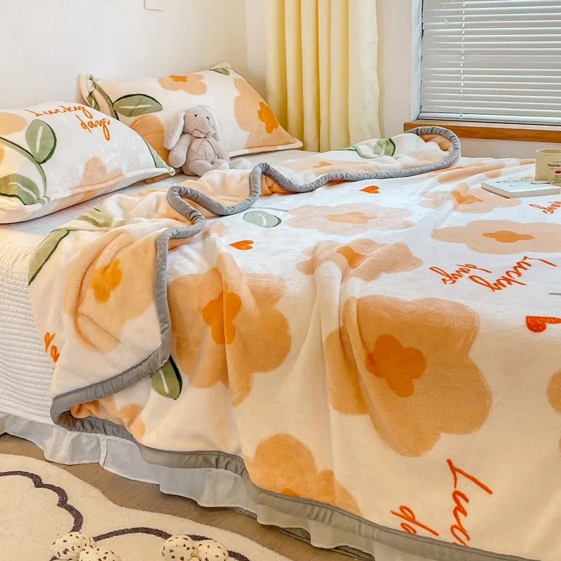 New Milk Fleece Blanket Adult Children Soft Warm Throw Bed Covers Blanket Sofa Bedspreads Office Lunch Break for All Seasons