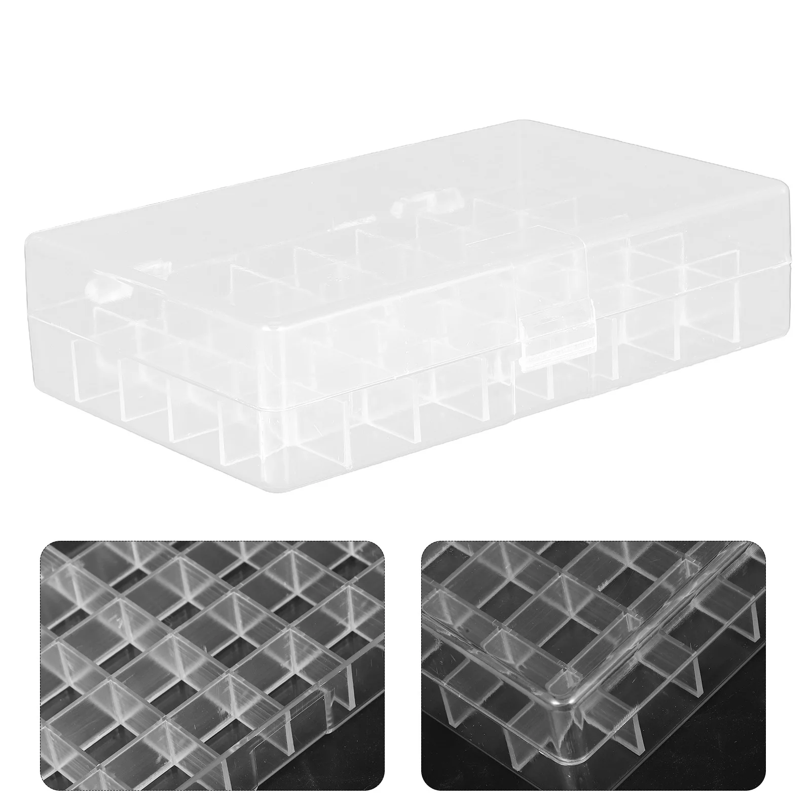 

40 Grids Acrylic Transparent Organizer Box Clear Storage Container Multi-Purpose Desktop Case for Finger Sponge Craft Supplies