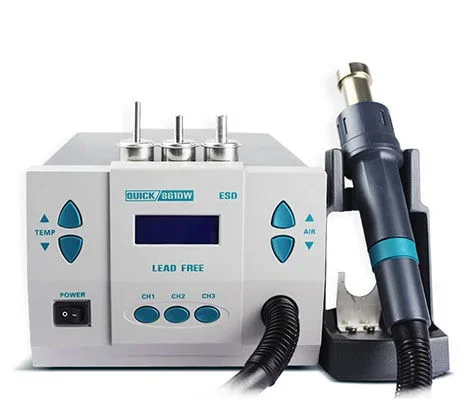 

Original 1000W 220v 110V QUICK 861DW heat gun lead free hot air soldering station microcomputer Rework Station wnozzle