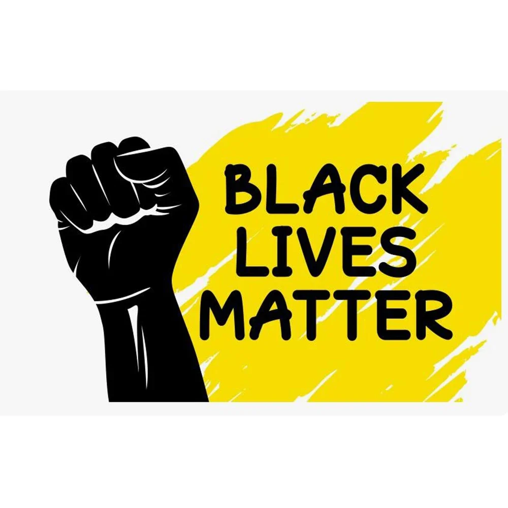 3x5ft or 2x3ft fist power flag with black lives matter yellow banner