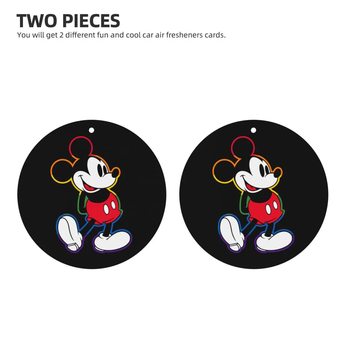 Mickey Rainbow Outline Car Aromatherapy Hanging Pendant 2PCS Lavender Scent Air Freshener for Cars SUV Trucks