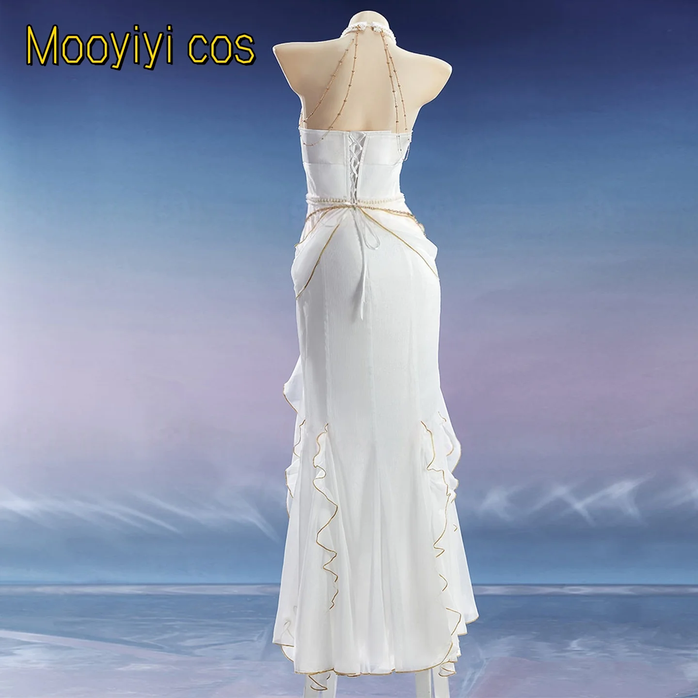Hot New Mooyiyi cos Frieren Costume Cosplay Halloween Natale Giochi di ruolo Festa Comic S-XL Anime Abito da dea bianca