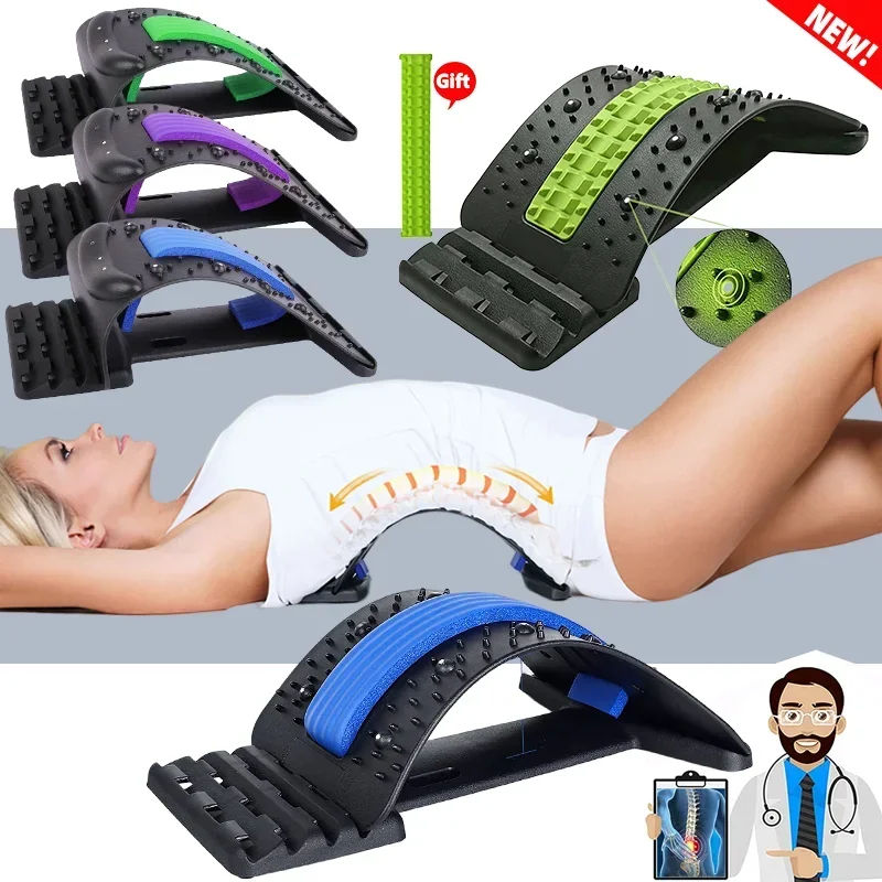 

New 4 Level Neck Stretcher Massage Apparatus Magnetotherapy Back Stretch Lumbar Cervical Spine Support Pain Relief Massager Tool