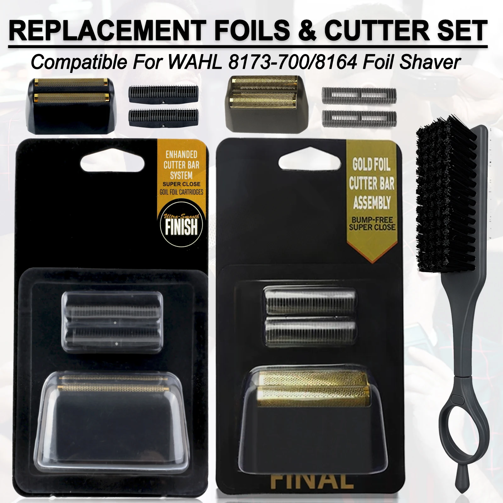 8173/8164 Shaver Replacement Head Set With Brush Professional Foils And Cutter Blades For Wahl 5 Star Final Vanish Series Shaver