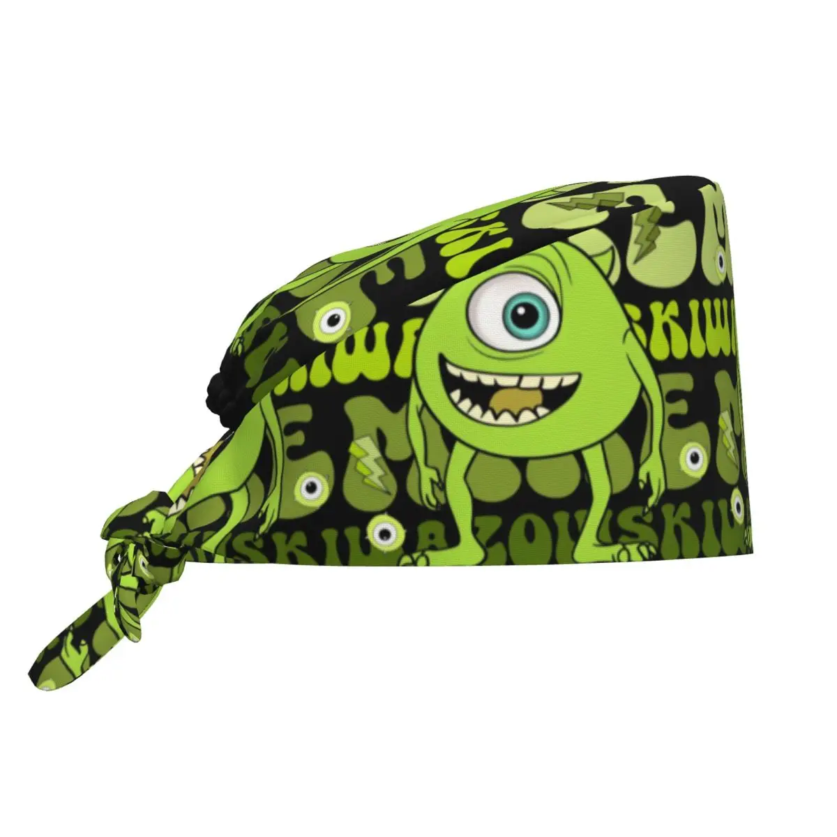 Custom Monster University Mike Wazowski Medical Staff Scrubs Hat Women Men Anime Cartoon Doctor Nursing Surgical Cap Scrub Caps