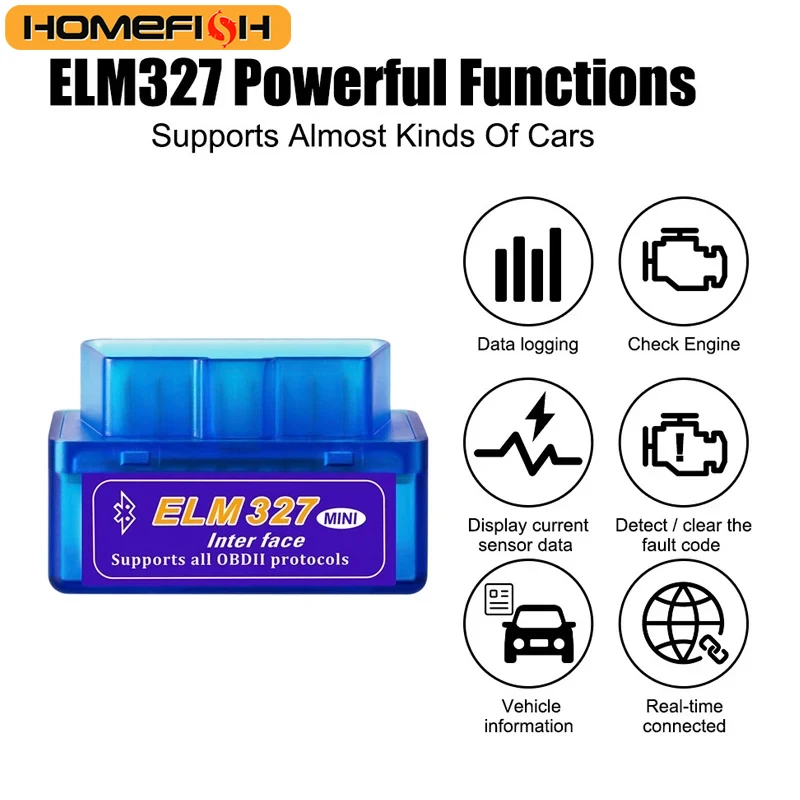 OBD2 Scanner Mini ELM327 V2.1 Code Reader Car Diagnostic Tools Check Engine Scan Car Wireless Scan Tool Fault Detector