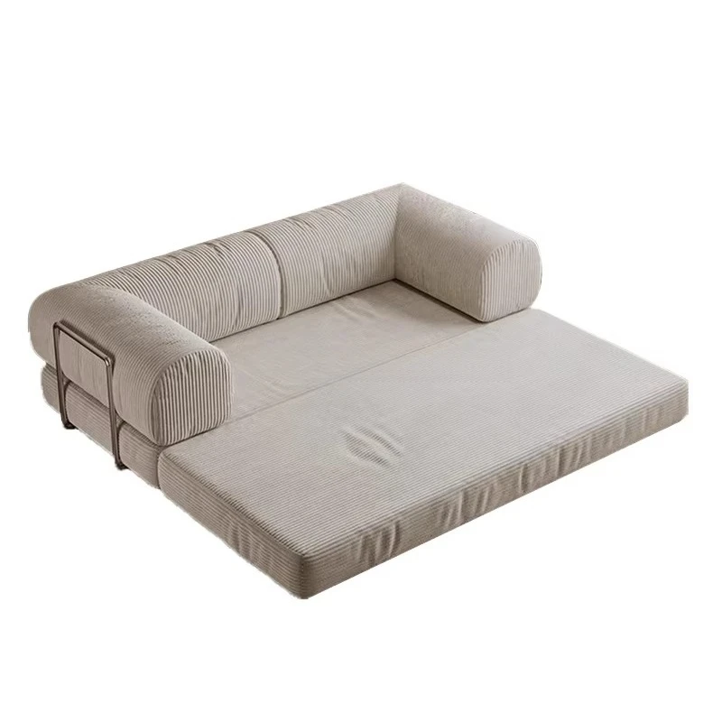 # Modular Wind Corduroy Compressed Sectional Sofa Bed Set Stainless Steel Frame Pure Sponge Inflatable Removable Fabric