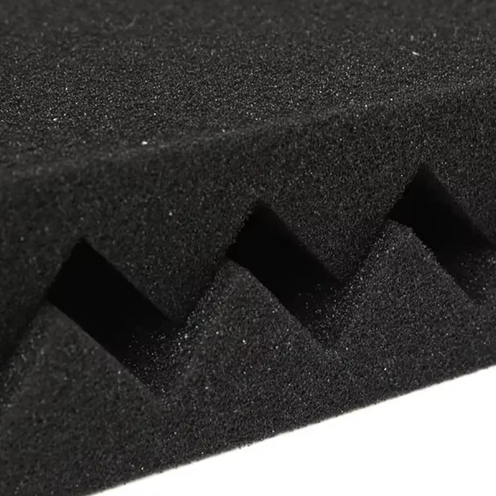 1/12Pcs New Sound Insulation Soundproofing Foam 30x30x2.5cm Triangular Groove Acoustic Foam Board Soundproof Studio Wall Panel