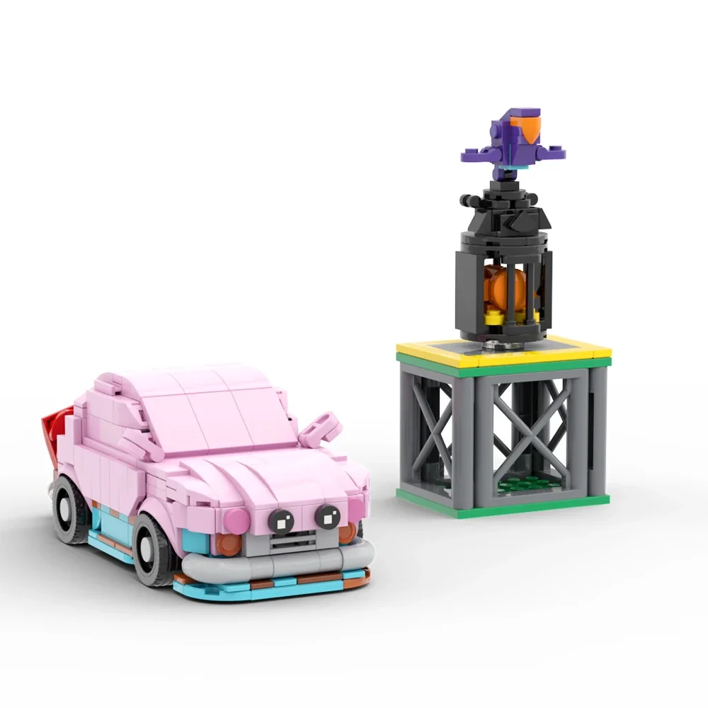 MOC Pink Dream Land Car Speed Kirbyeds Mouth Set Building Blocks Kits Waddless-Dee City KITT Car Bricks Toy for Children Gifts