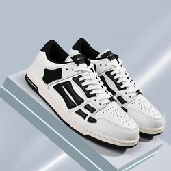 Couple's low cut casual sneakers with lace up sports style breathable small white shoes