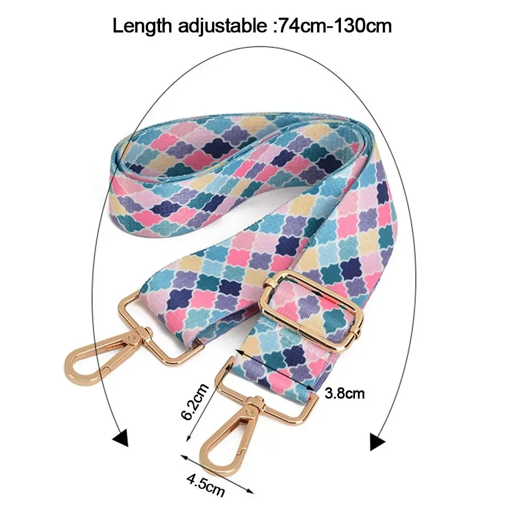 Colorful Flower Heat Transfer Printing Bag Strap Woman Purse Straps for Crossbody Messenger Shoulder Bag Accessories Adjustable