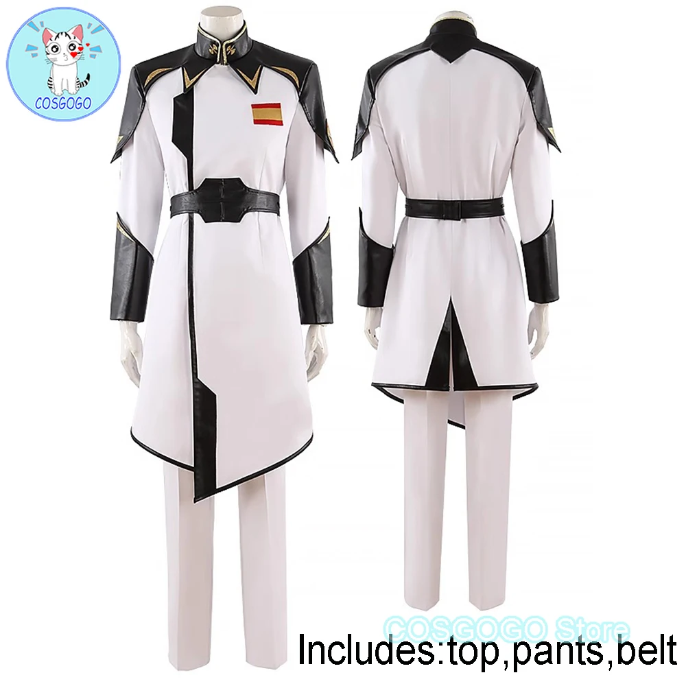 COSGOGO [Customized] Mobile Suit Gundam Seed Zaft White Uniform Cosplay Costume Role Play Women Men Top Pants Belt Outfits