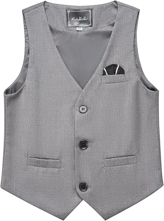 Boys Vest and Pants Set with Tie Formal Dress Suit Teen Boy Wedding Communion Outfit Kids Piano Host Performance Costume