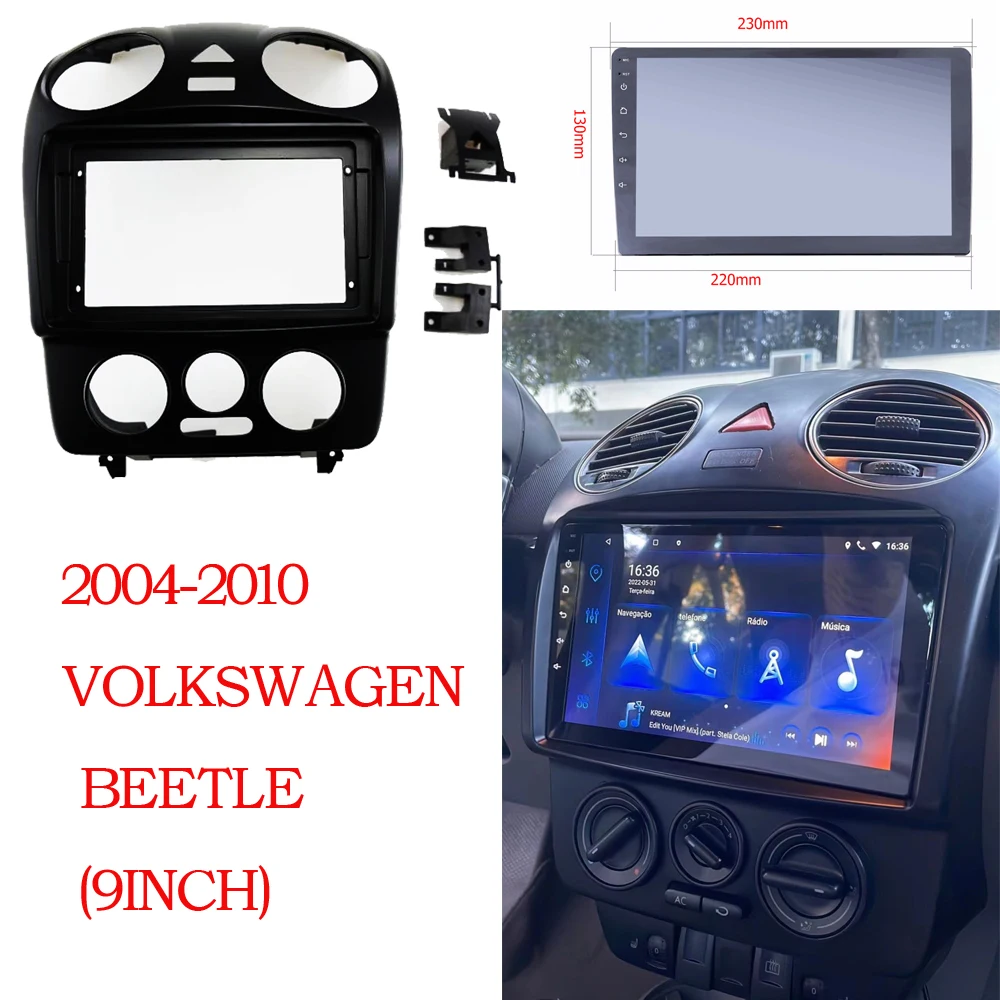 HAOCHEN 2 din 9 inch Car android dvd gps ABS Plastic Frame For VOLKSWAGEN Beetle 2004-2010 Screen Dask Kit Fascia Frame