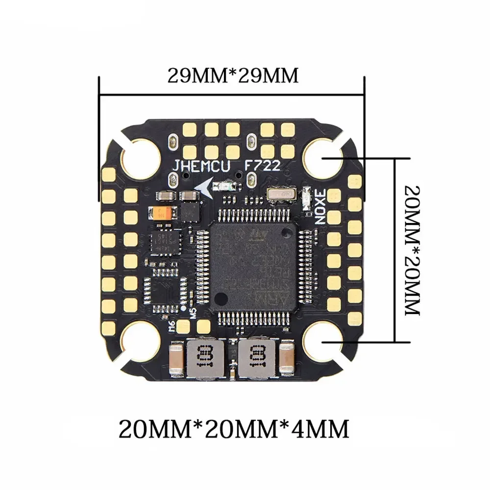 JHEMCU F722 NOXE Flight Controller Built-in Gyro Barometer OSD 16MB BlackBox Dual BEC 3-6S 20X20mm for FPV Freestyle Drone