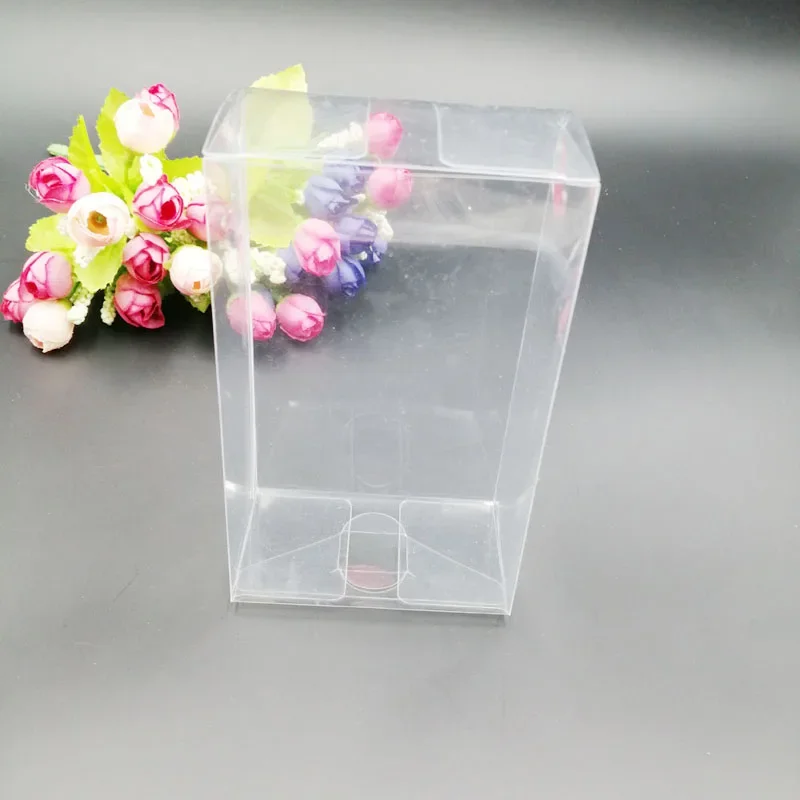 100pcs 7xBxC Rectangle Transparent Wedding Boxes Mini Christmas Plastic Box Clear PVC Gift Box Storage Packaging Candy Gift Boxs