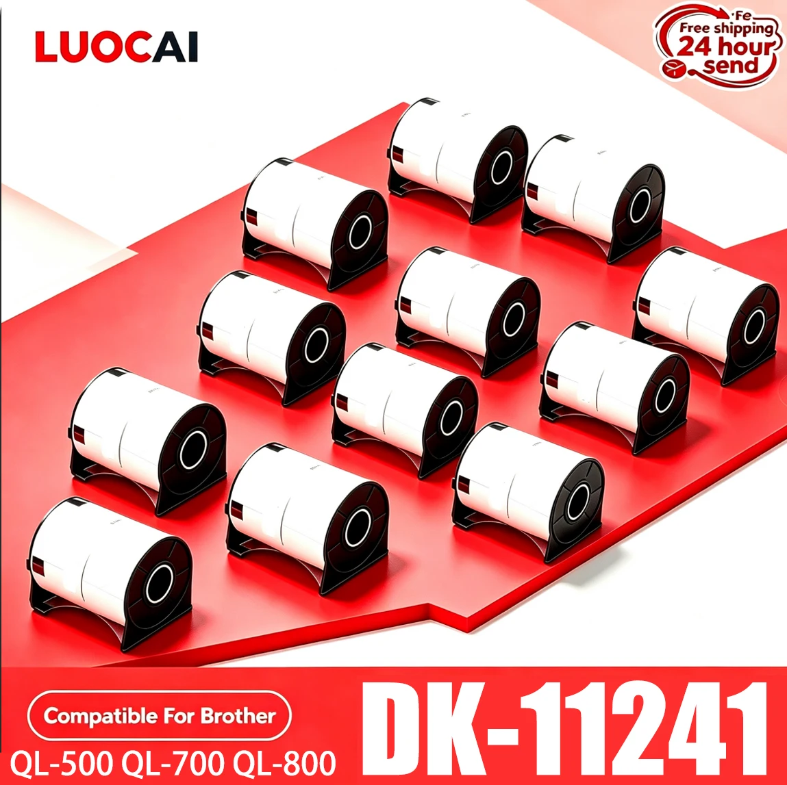 1/3/5 ROLL DK-11241 RL-B-D11241 Thermal Label Compatible For Brother Black On White 102mmX152mmx200pcs QL-500 QL-700 QL-800