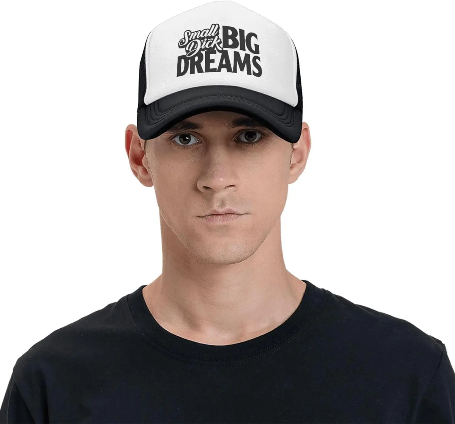 Small Dick Big Dreams Funny Trucker Hat Adult Adjustable Baseball Cap Breathable Unisex Fishing Hats