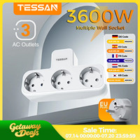 TESSAN Multiple Wall Socket with 3 AC Outlets Charging Ports EU Plug Wall Power Strip with Overload Protection 3fach Stecker Eu