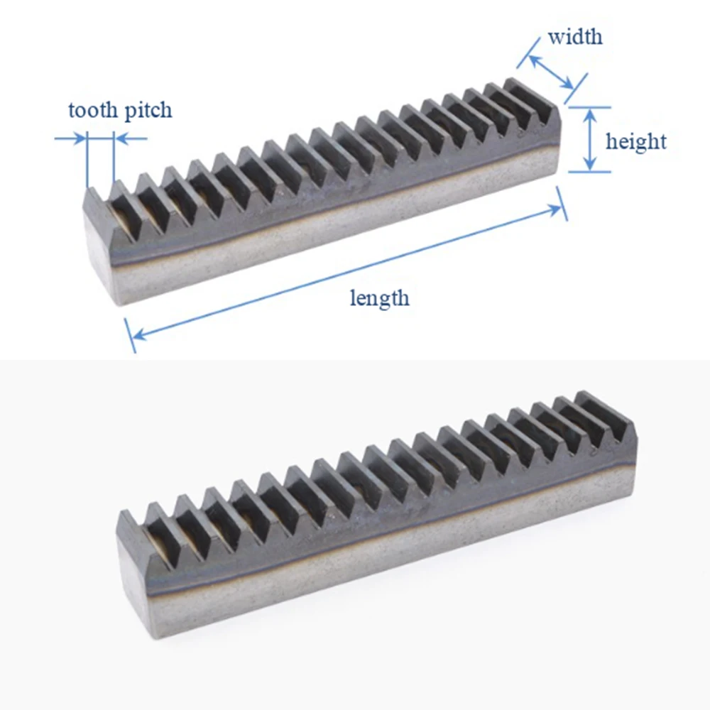 1pcs 1/1.5/2/2.5/3 Mod Length 300/500mm 45# Steel Straight Rack Tooth Surface Heat Treatment Quenched Rack For Transmission Part