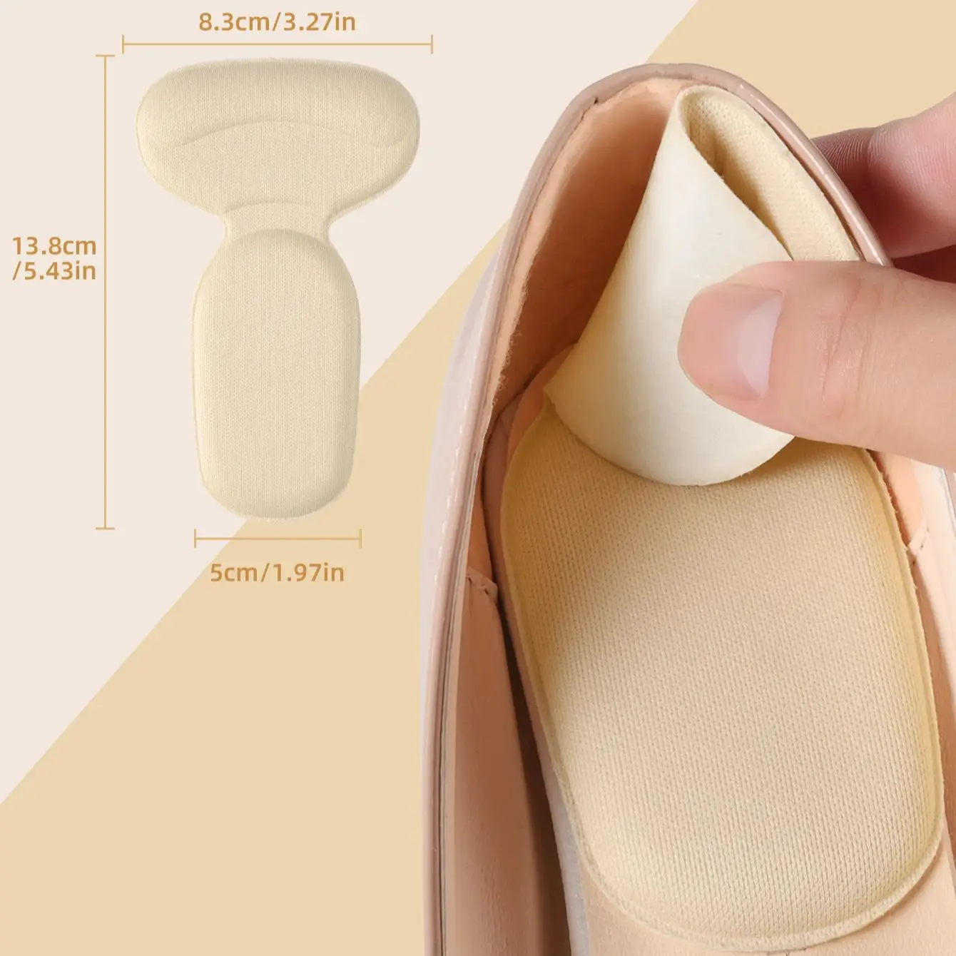 3/6Pairs Heel Pad With Insoles Attached To The Heel, Memory Foam Insoles High Heels, Anti-Wear Shoe Heel Pads