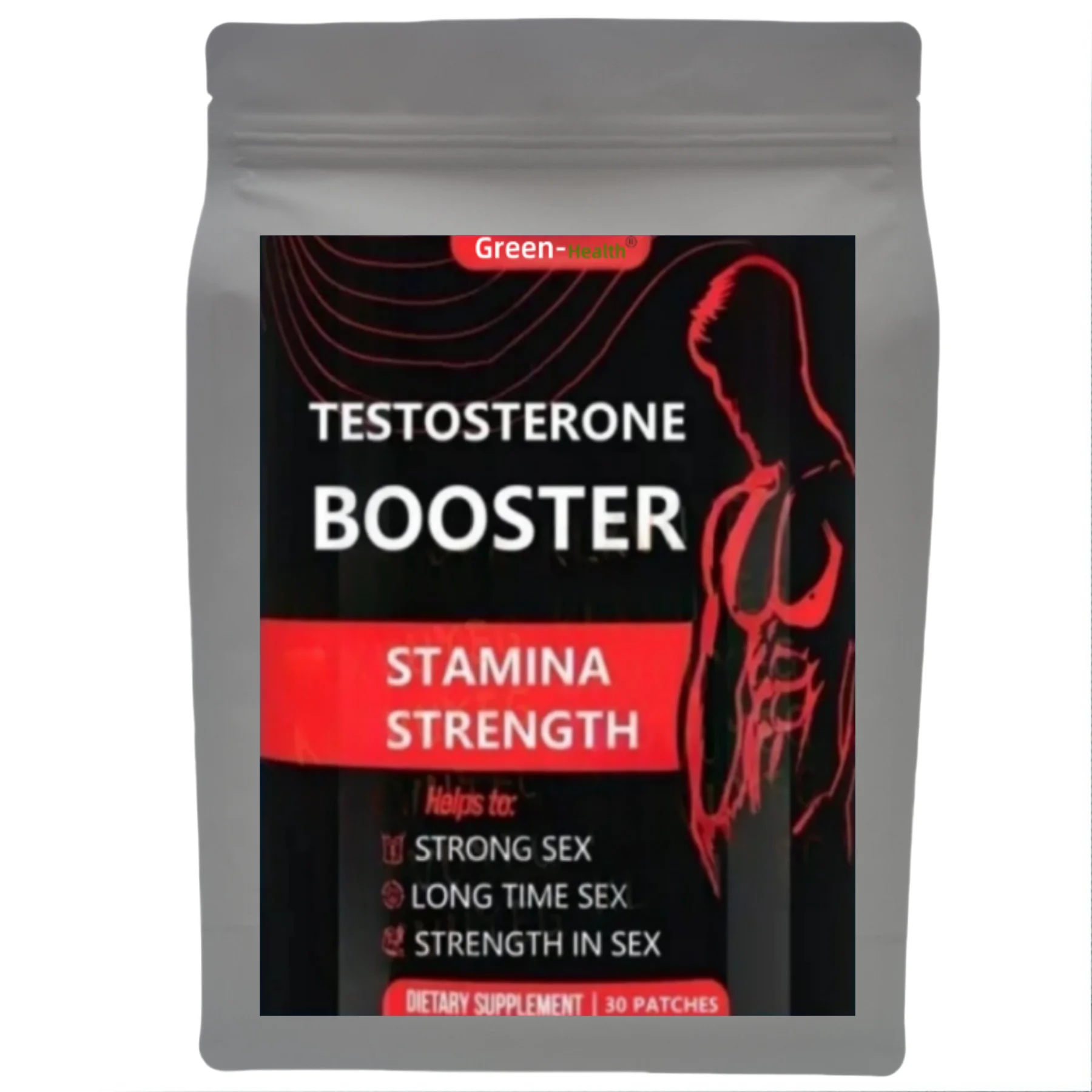 Booster per testosterone più forte - Aumenta la resistenza, la resistenza, l'energia - Booster per test di resistenza, Maca, Shilajit, 30 cerotti/sacchetto