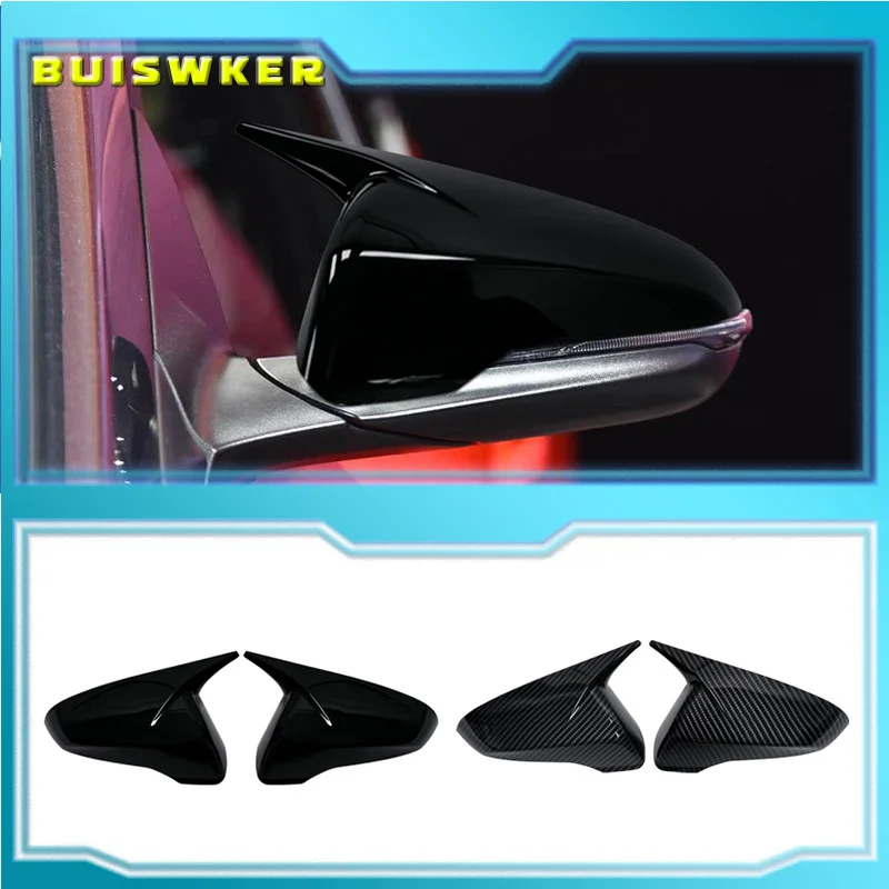 

Car Accessories For Hyundai Veloster 2018~2022 Rearview Mirror Cover Cap Housing Sticker Trim With Horn Auto Parts Styling