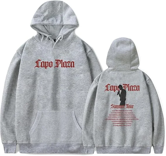 Capo Plaza Merch Summer Tour 2025 Hoodie met lange mouwen Fan Merch Pullovers Casual outfits voor heren Dames