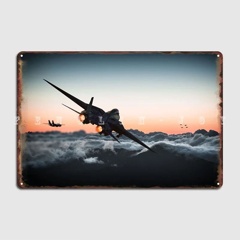 Two Us Navy F14 Tomcats Move To Engage A Flight Metal Plaque Poster Wall Pub Club Bar Designing Wall Decor Tin Sign Poster