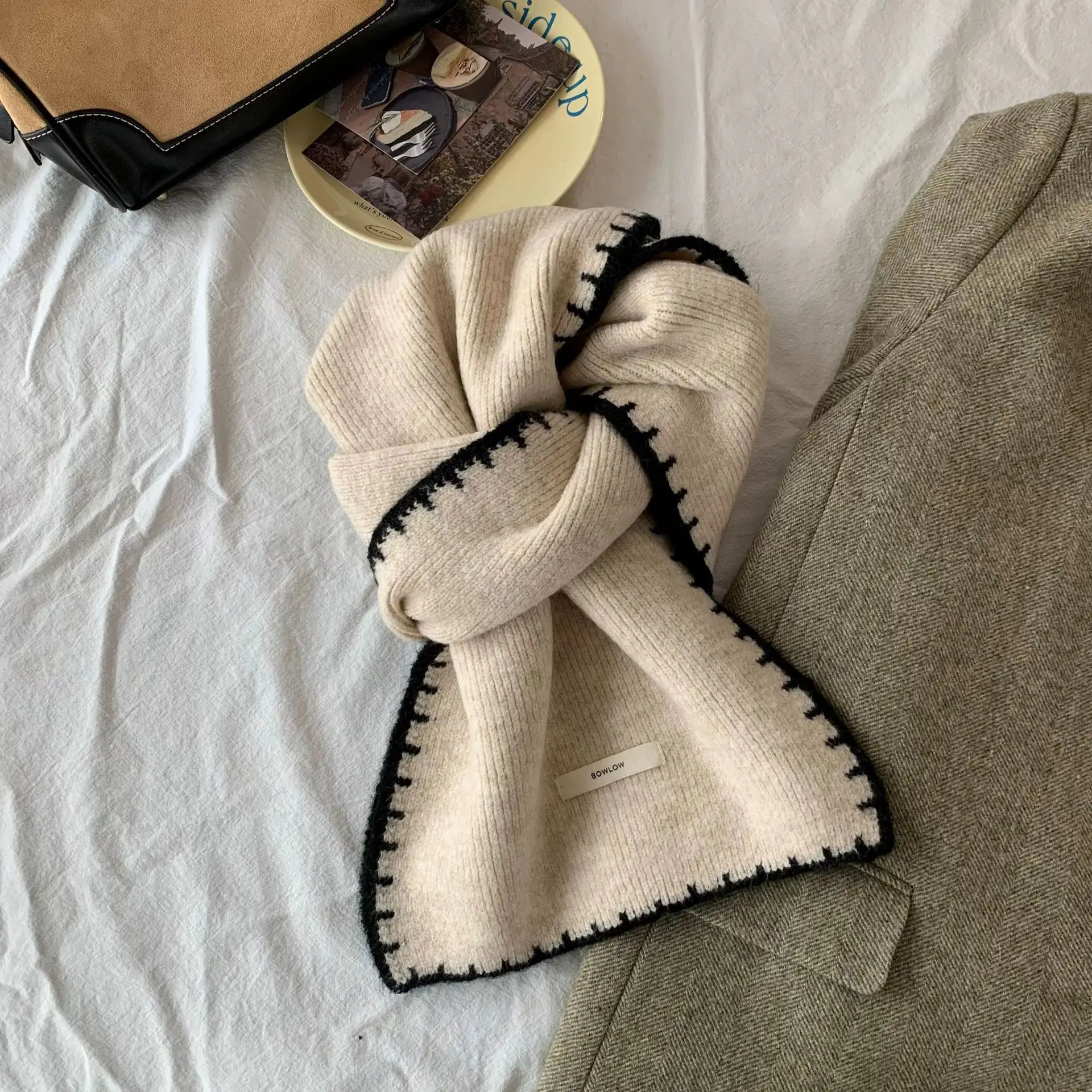 2025Winter Warme Sjaal voor Vrouwen Mannen Herten Elanden Dubbelzijdig Gebreide Sjaals Mode Veelzijdige Wollen Sjaal Meisjes Kerstcadeau