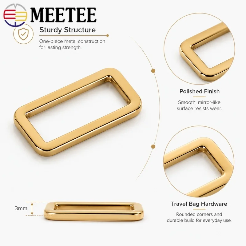 5/10/20/50Pcs 38/50mm Metal Rectangular Rings Travel Bag Webbing Loop Wide Shoulder Strap Connector Luggage Buckle DIY Hardware