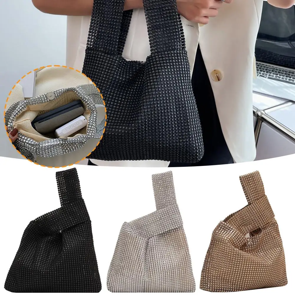 Fashion Simple Dinner Bag New Fashion Rhinestone Dinner Handbag Bag Simple Personality Bag Evening Tote Bags Rhinestone D2E7