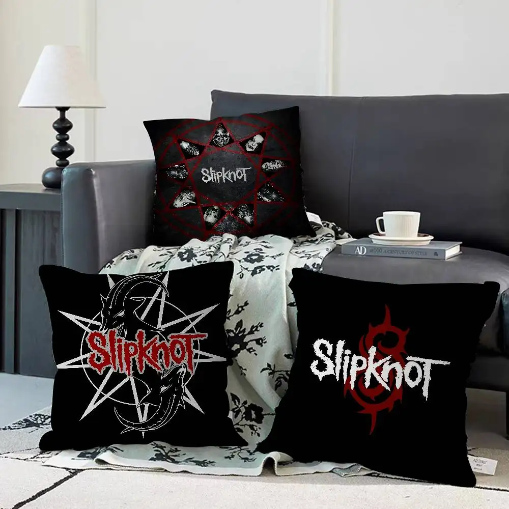 روك باند S-Slipknot شعار غطاء الوسادة بوصة مزرعة ديكور المنزل رمي وسادة تغطي لزينة الأريكة #3