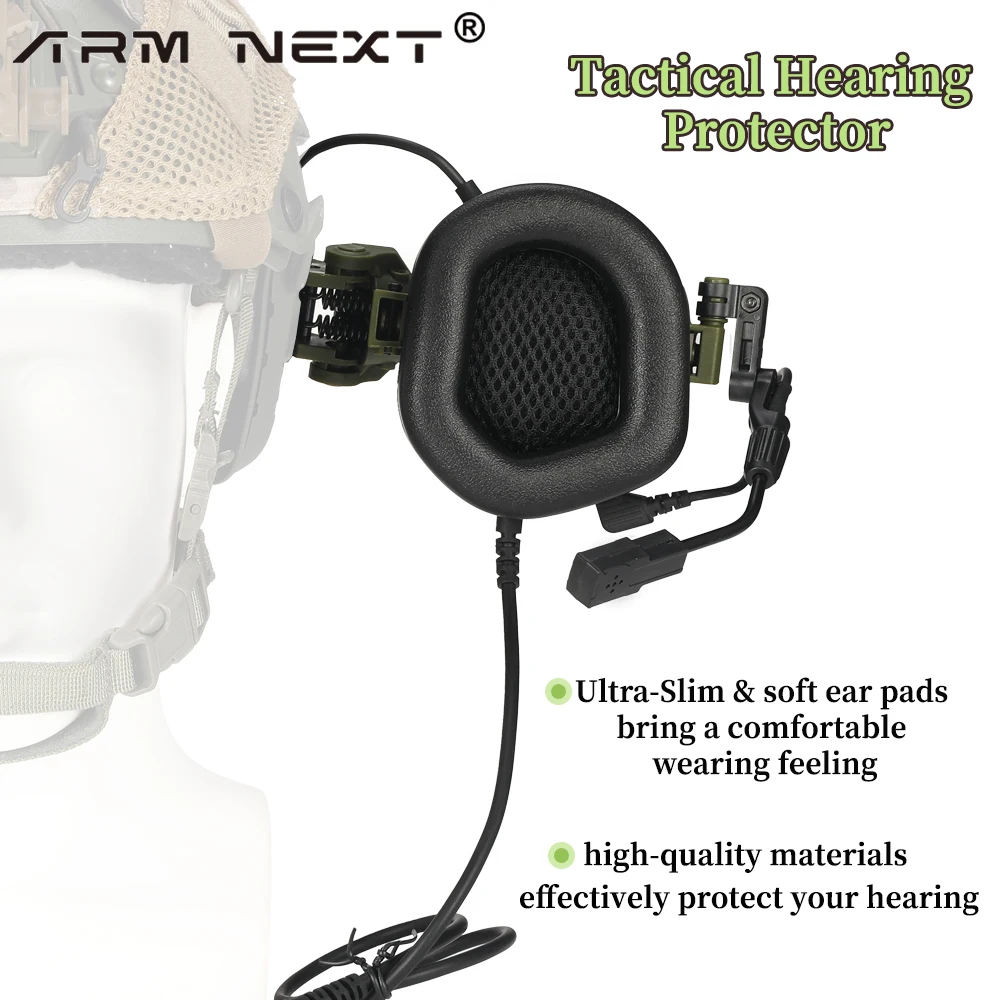 Arm Volgende Tactische Communicatie Oorwarmer Schieten F30 Passieve Ruisonderdrukking Headset Slanke Gehoorbeschermer Verdediger Niet-Picking