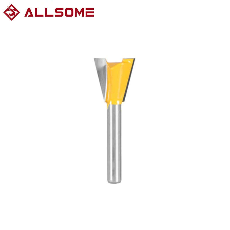 ALLSOME 6 Pcs 6mm Shank Dovetail Joint Router Bits Set Woodworking Engraving Bit Milling Cutter For Carpenter Grooving Tool