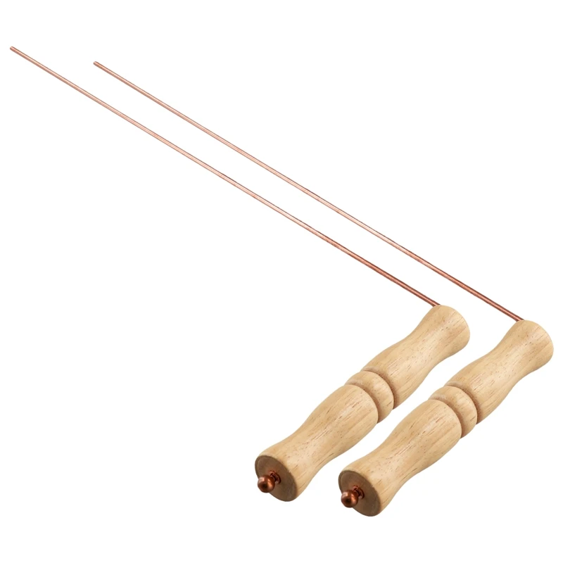 

Copper Dowsing Rods Kit For Divination Tool - Natural Wooden Handles Divining Rods