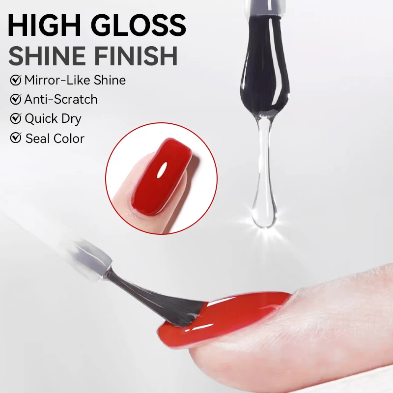 LILYCUTE 7ml  Nail Base Top Polish Clear Shine Nail Care Long Lasting  Strengthener Hardener Nail Art Varnish Supplies