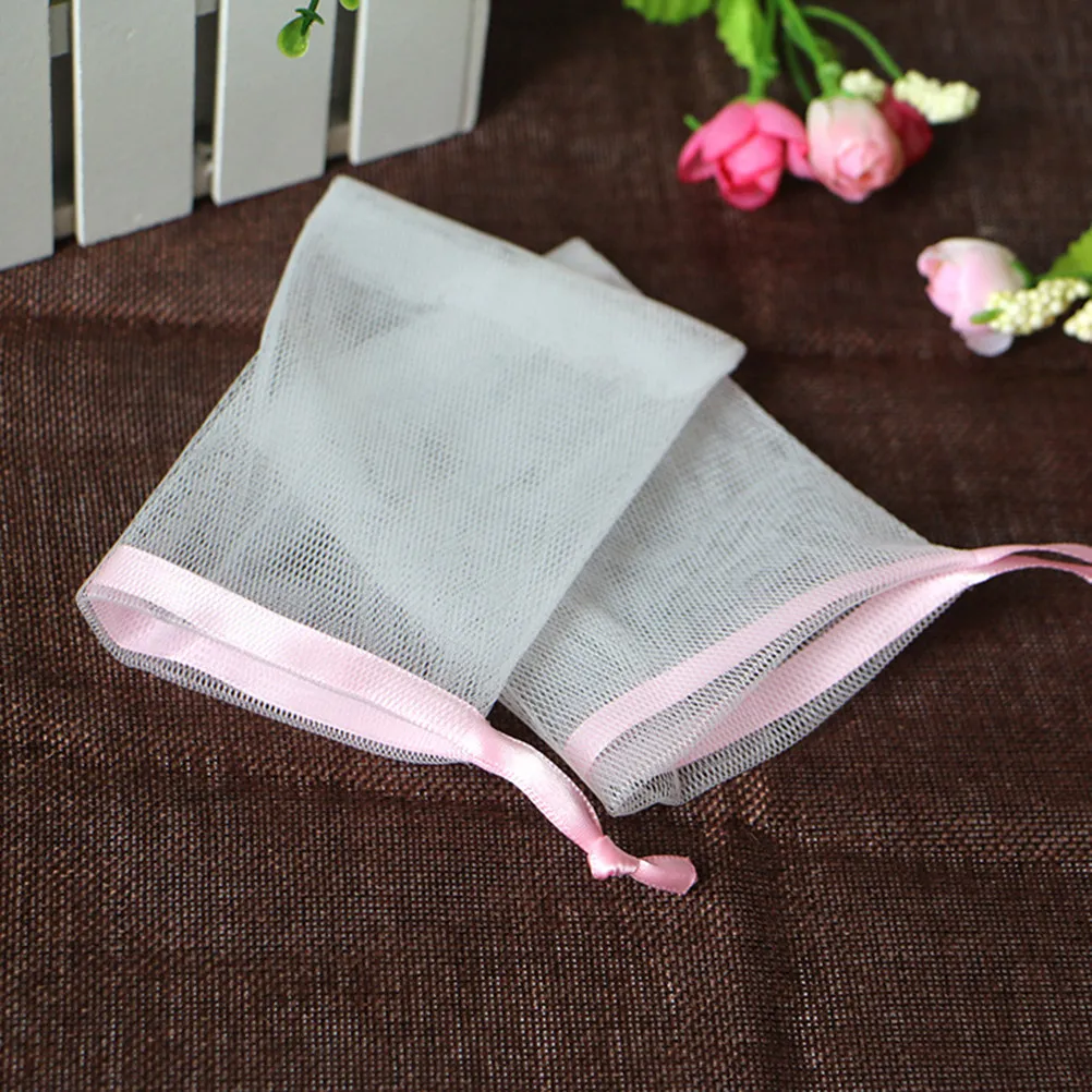 

5Pcs Foaming Net Soap Saver Mesh Bag for Handmade Soap Exfoliating Facial Body Cleansing Tool High Absorption Quick Lather