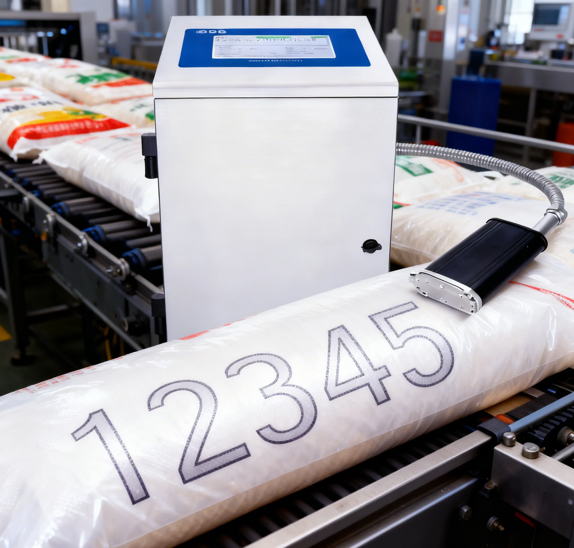 Bulkbuy DOCOD D100 Series Industrial Drop-On-Demand Inkjet Printer Barcode Logo Printing Date QR Code Dot Matrix Coding Machine