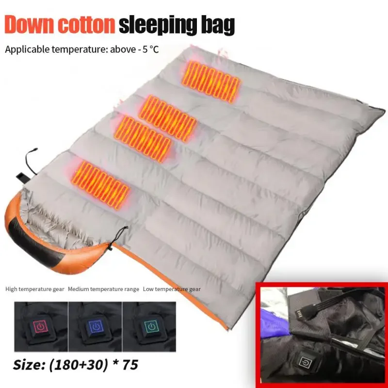 

USB Heating Warmth Camping Leisure Waterproof Sleeping Bag Pads Electric Heating Sleeping Bag Blanket Camp Winter Sleeping Tools