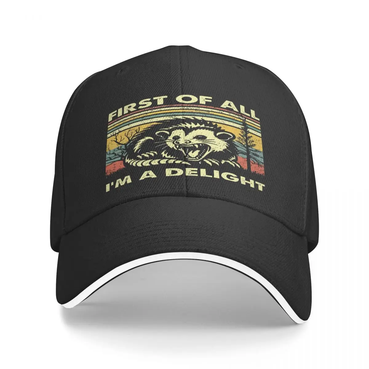 First Of All Im A Delight Sarcastic Angry Man Hat Caps Men Baseball Caps Cap Free Shipping Man Hat Baseball Cap